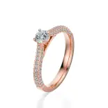 Pierścionek z różowego złota z diamentami